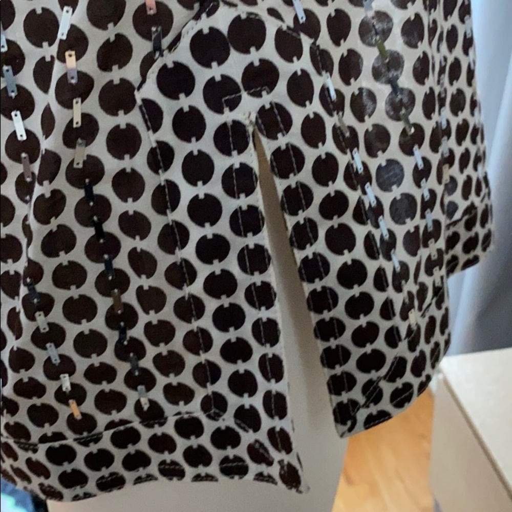 TORY BURCH Shirt Embellished Long Sleeved Size 6 - Picture 4 of 13